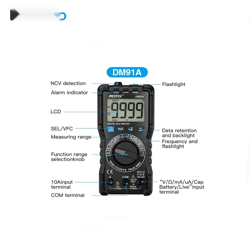 مولتی متر دیجیتال مستک مدل MESTEK DM91A
