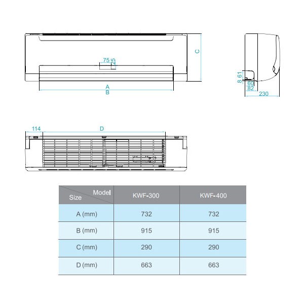 فن کویل دیواری K&A مدل KWF-300