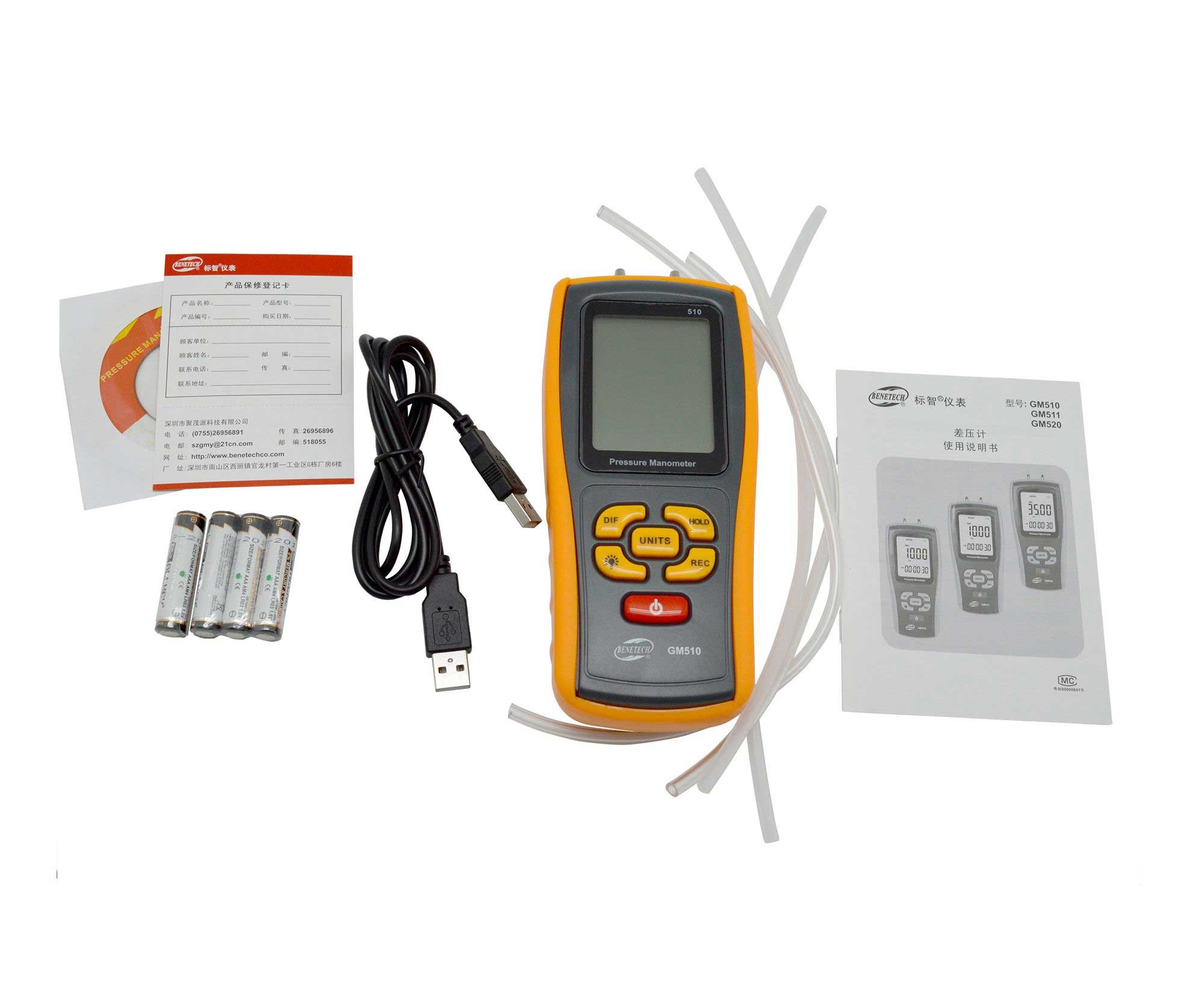 فشارسنج تفاضلی و مانومتر دیجیتال بنتک مدل GM510