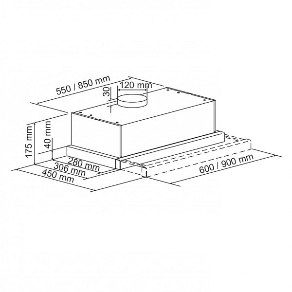 هود آشپزخانه زیرکابینتی لتو مدل H44
