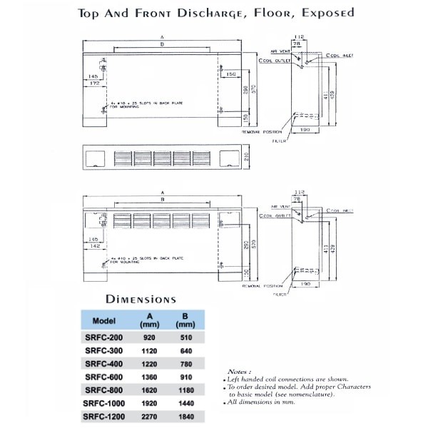فن کویل زمینی بالازن ساران مدل SRFCTE-400