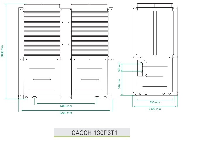 چیلر مدولار گرین 37 تن تبرید مدل GACCH130P3T1