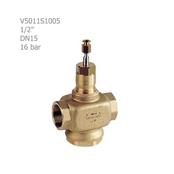 شیر موتوری هانیول دوراهه برنجی "1/2 مدل V5011S1005