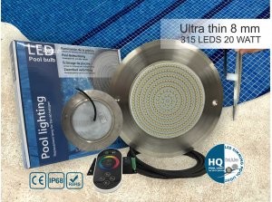 چراغ LED روکار با رینگ استیل316 HQPOOL مدل Ultra Flat-HQ1011