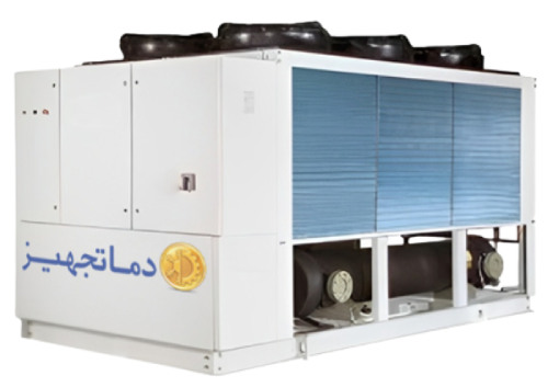 چیلر تراکمی هوایی اسکرو 120 تن تبرید بویلر صنعت مدل DTCHS120