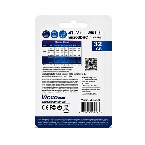 کارت حافظه کلاس 10 استاندارد 32 گیگ ویکومن Viccoman