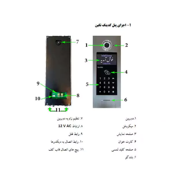 پنل کدینگ آیفون تصویری کالیوز مدل نگین