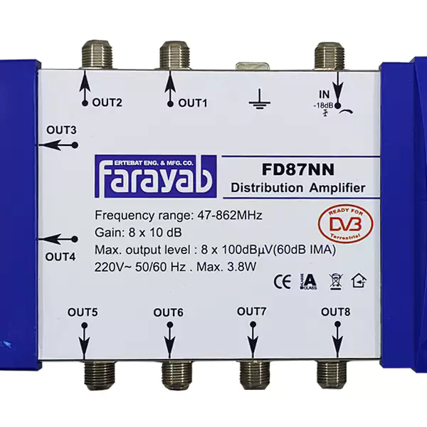 تقویت کننده توزیعی 8 راه فرایاب مدل FD87NN