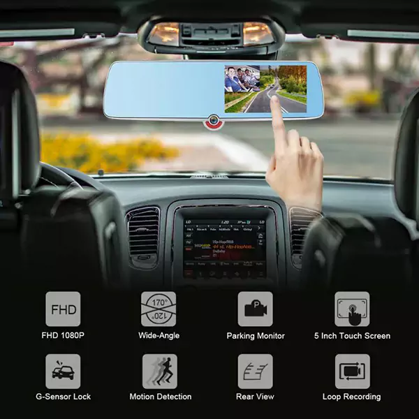 دوربین خودرویی آینه ای سه دوربینه جگوار مدل M331-Touch