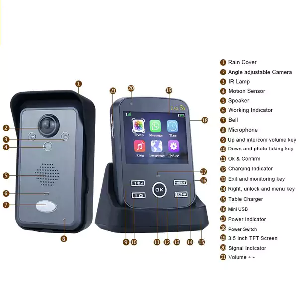 آیفون تصویری بی سیم Kivos مدل KDB302