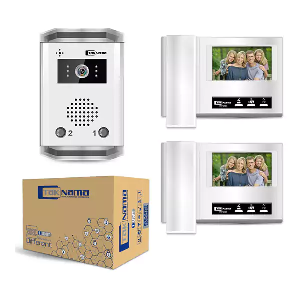 پکیج آیفون تصویری تکنما مدل D70 دو واحدی با پنل K-2UM