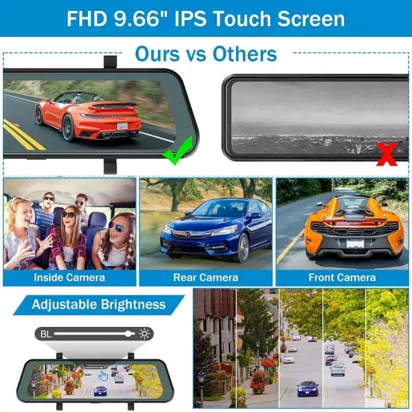 دوربین خودرو آینه ای سه دوربین وای فای دار جگوار M533