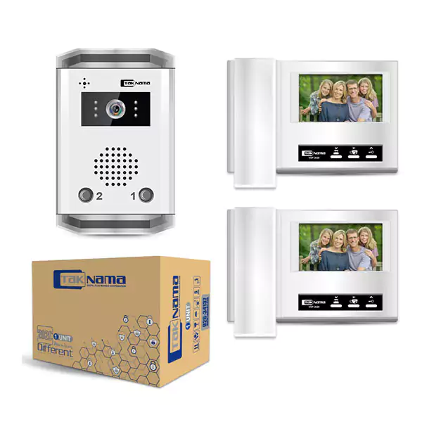 پکیج آیفون تصویری تکنما مدل D43 دو واحدی با پنل K-2UM