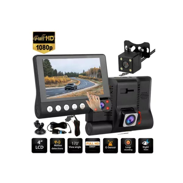 دوربین ثبت وقایع خودرو لمسی جگوار D531-Touch سه دوربینه