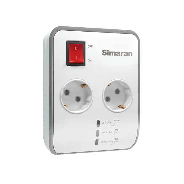 محافظ ولتاژ 2 راهی ارت دار یخچال و فریز سیماران مدل SM-225