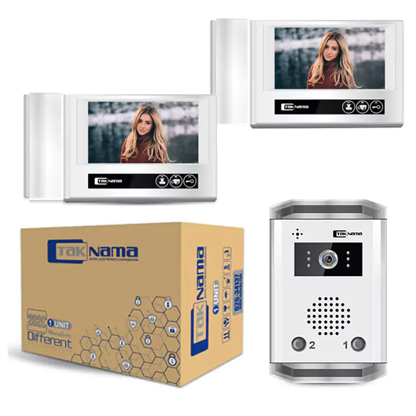 پکیج آیفون تصویری تکنما مدل D70 دو واحدی با پنل K-2UM