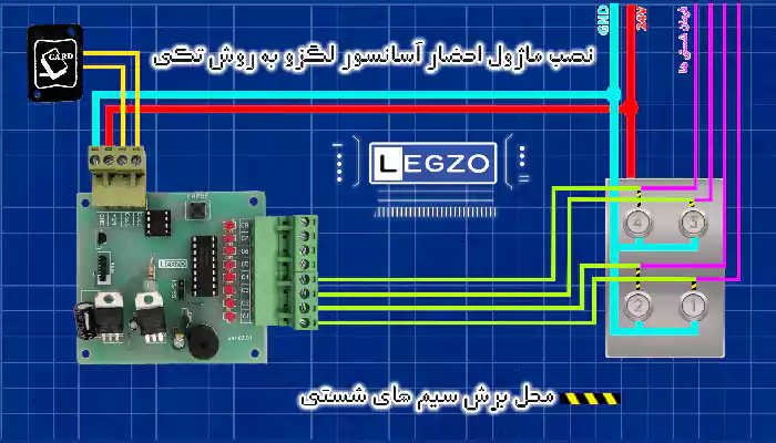 روش نصب ماژول احضار آسانسور لگزو تکی