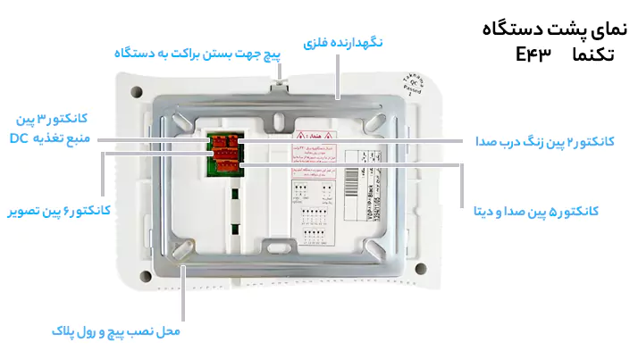 پشت آیفون تصویری تکنما E43