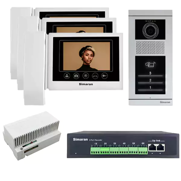 پکیج آیفون تصویری HD سیماران 4.3 اینچی 3 واحدی