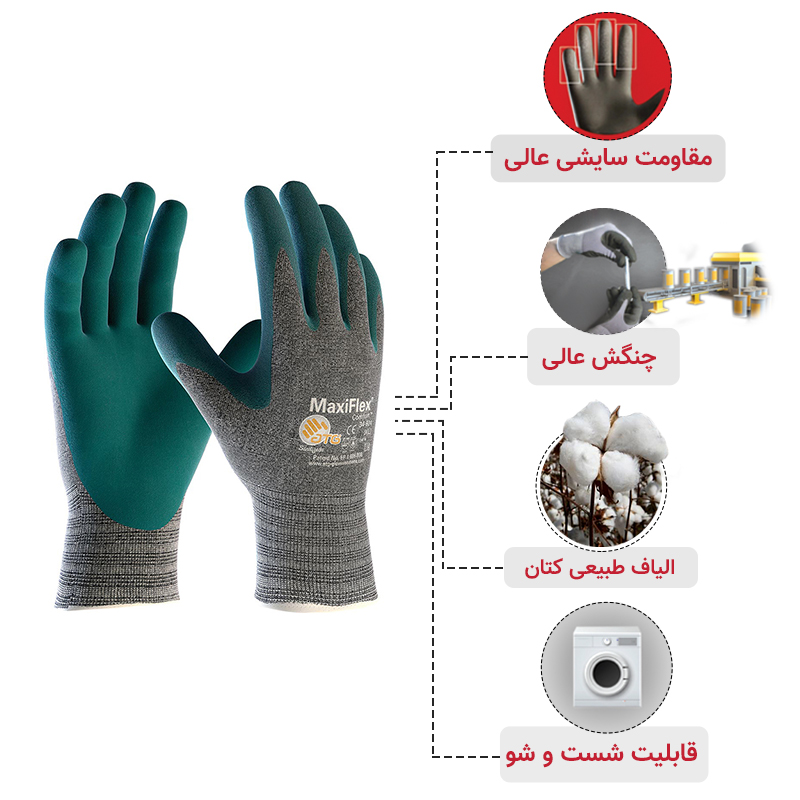 دستکش ATG مدل مکسی فلکس کامفورت – کف مواد