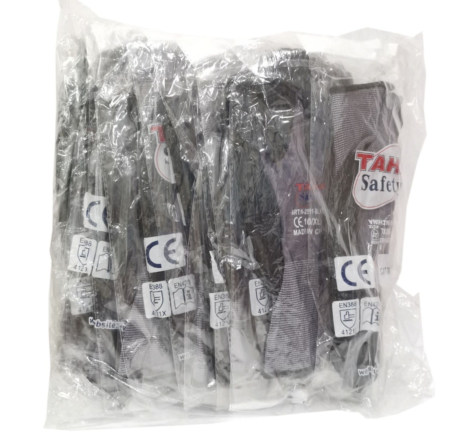 دستکش ایمنی TAHA مدل کف فوم نیتریل خالدار کد N2511