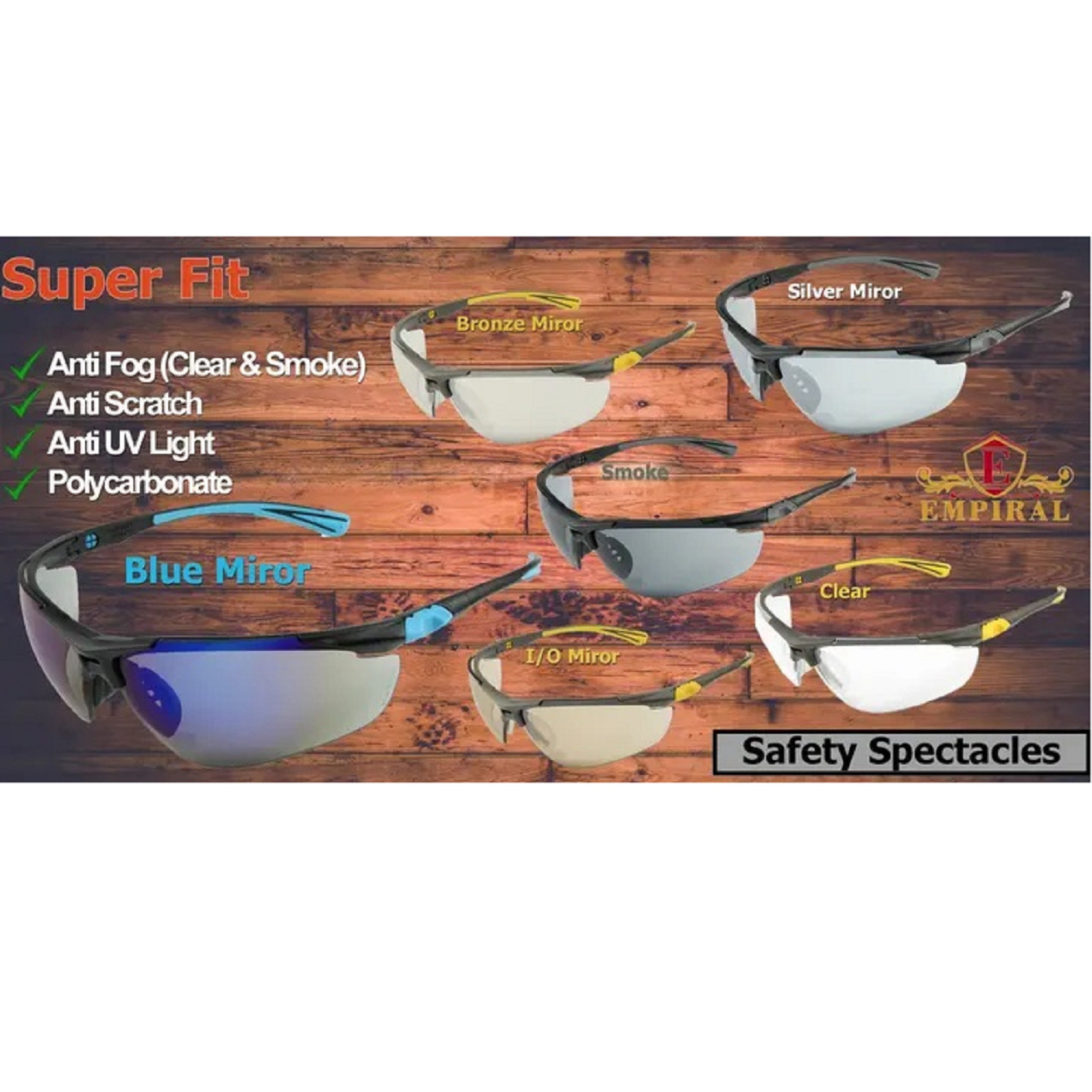 عینک ایمنی امپیرال مدل SUPER FIT