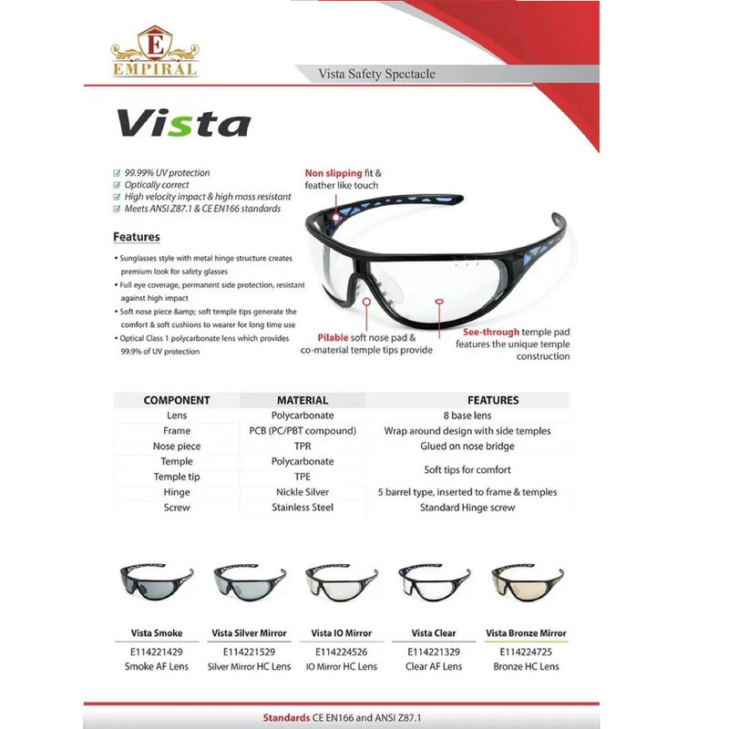 عینک ایمنی امپیرال مدل VISTA