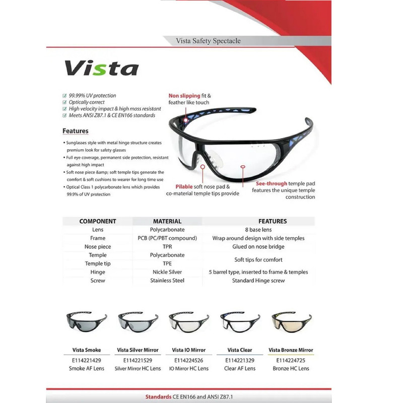 عینک ایمنی امپیرال مدل مهندسی اسپرت کد VISTA