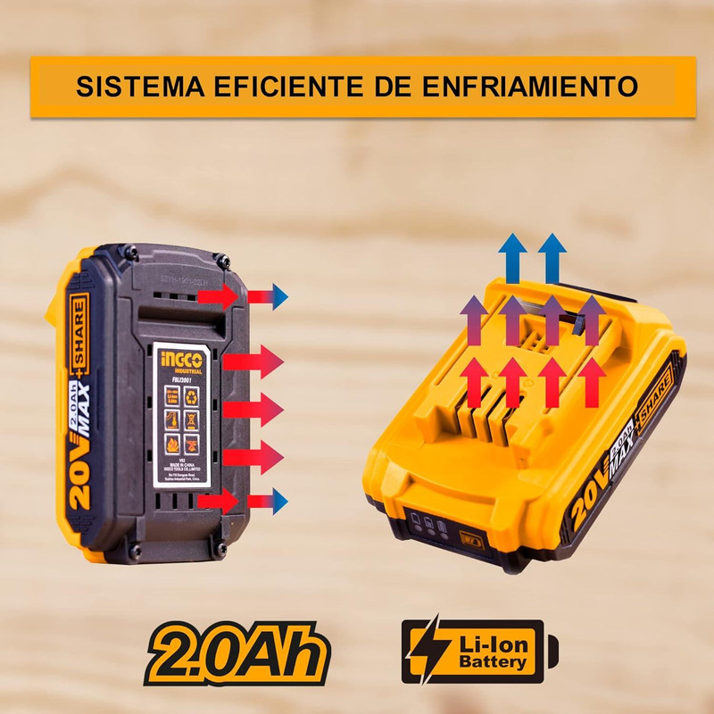 باطری شارژی 20 ولت 2 آمپر اینکو مدل FB-LI-20011