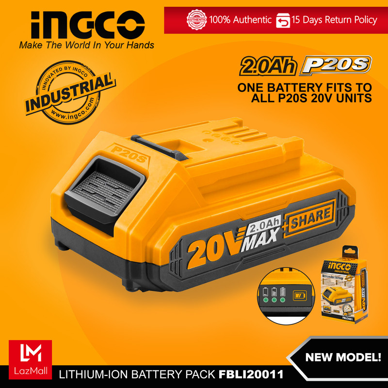 باتری شارژی 20 ولت 2 آمپر اینکو مدل FBLI20011-20v-2.0Ah