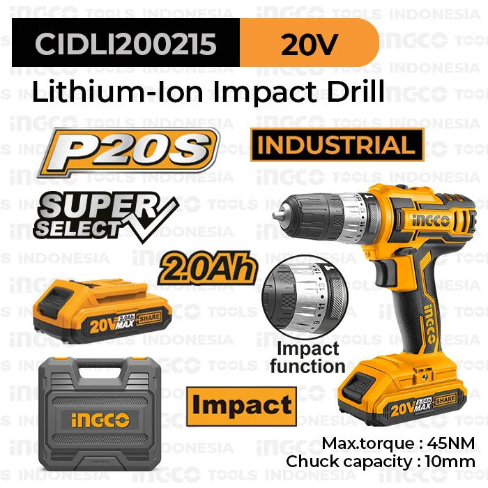 دریل پیچ گوشتی چکشی شارژی اینکو مدل CI-DLI-200215