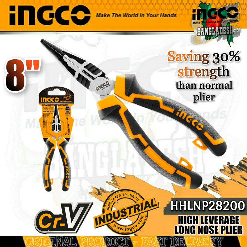 انبر دم باریک اینکو مدل HHLNP-28200 سایز 8 اینچ