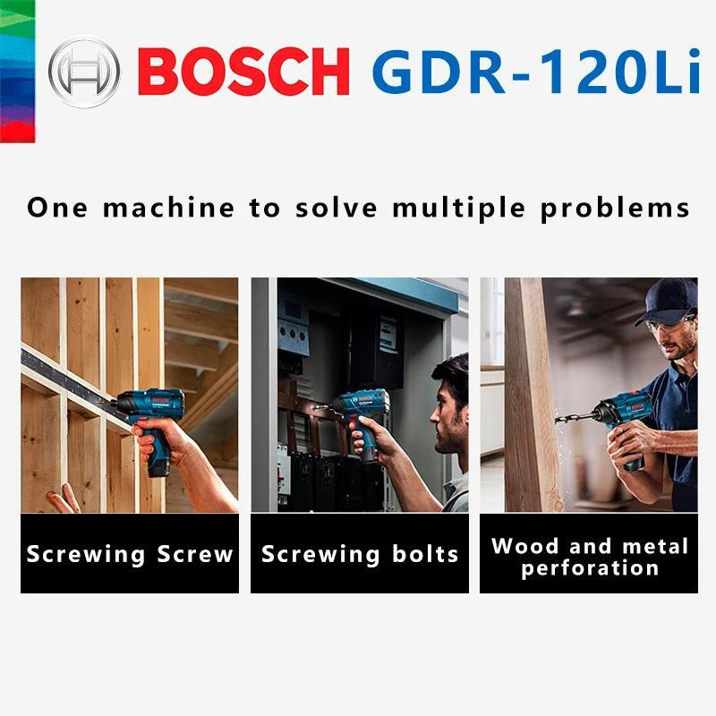 دریل پیچ گوشتی شارژی بوش مدل GDR 120 Li + GSR 120 Li مجموعه دو عددی