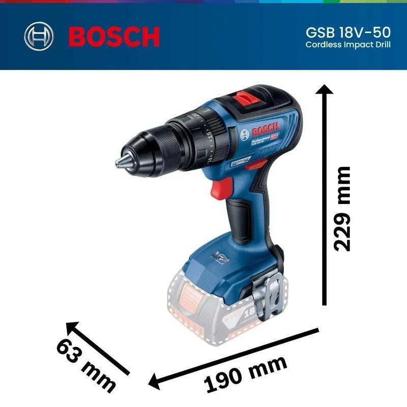 پیچ گوشتی شارژی چکشی بوش مدل GSB 18 V 50Extra brushless