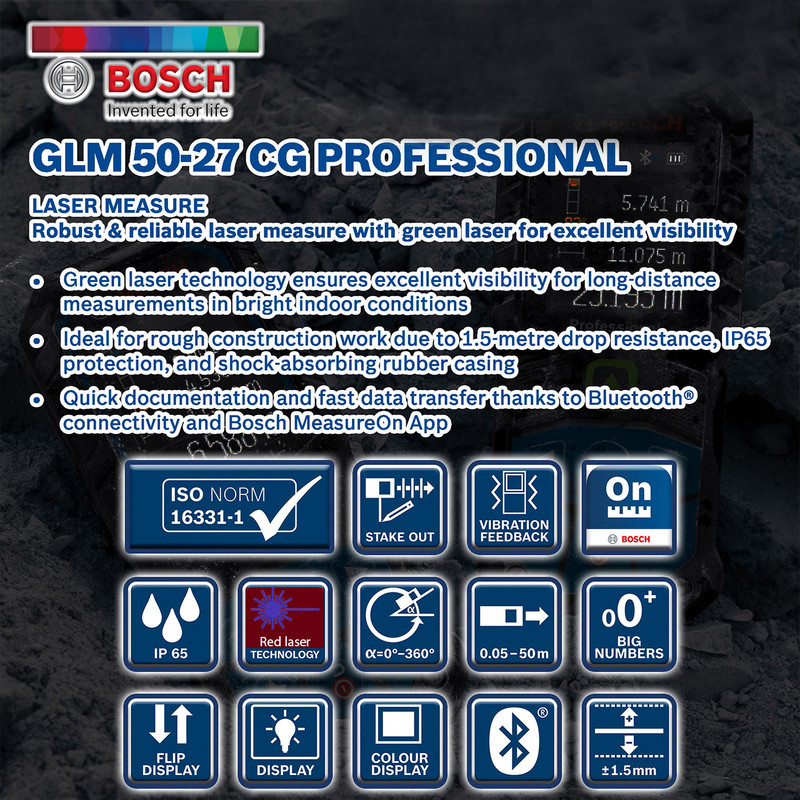 متر لیزری بوش مدل GLM 50-27 C