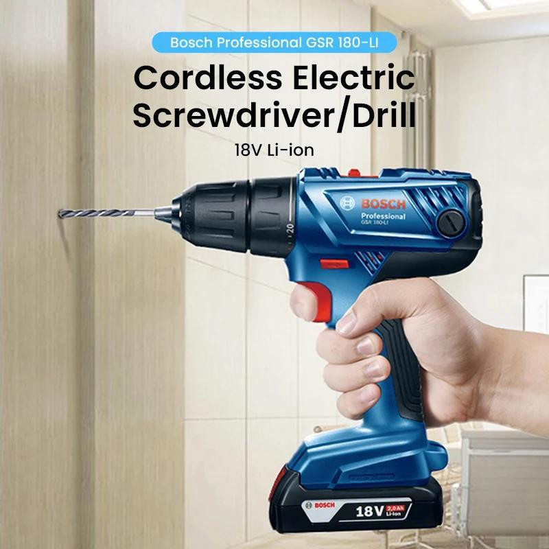 دریل پیچ گوشتی شارژی چکشی بوش مدل GSR 180 LI