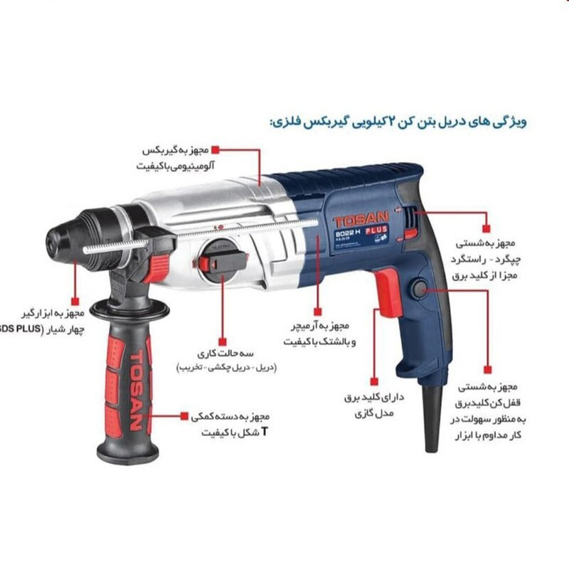 دریل بتن کن توسن مدل 8020 H