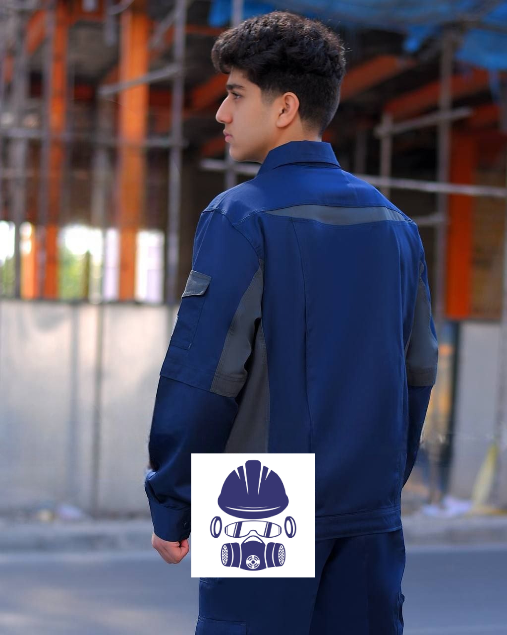 لباس کار پروشات مدل سپهر آبی نفتی طوسی