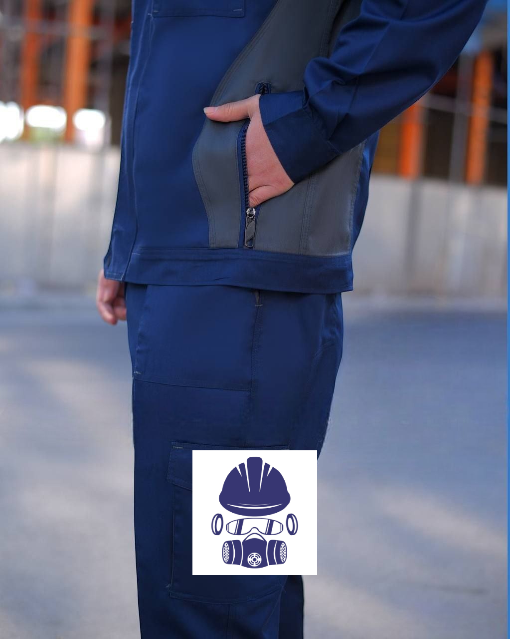 لباس کار پروشات مدل سپهر آبی نفتی طوسی