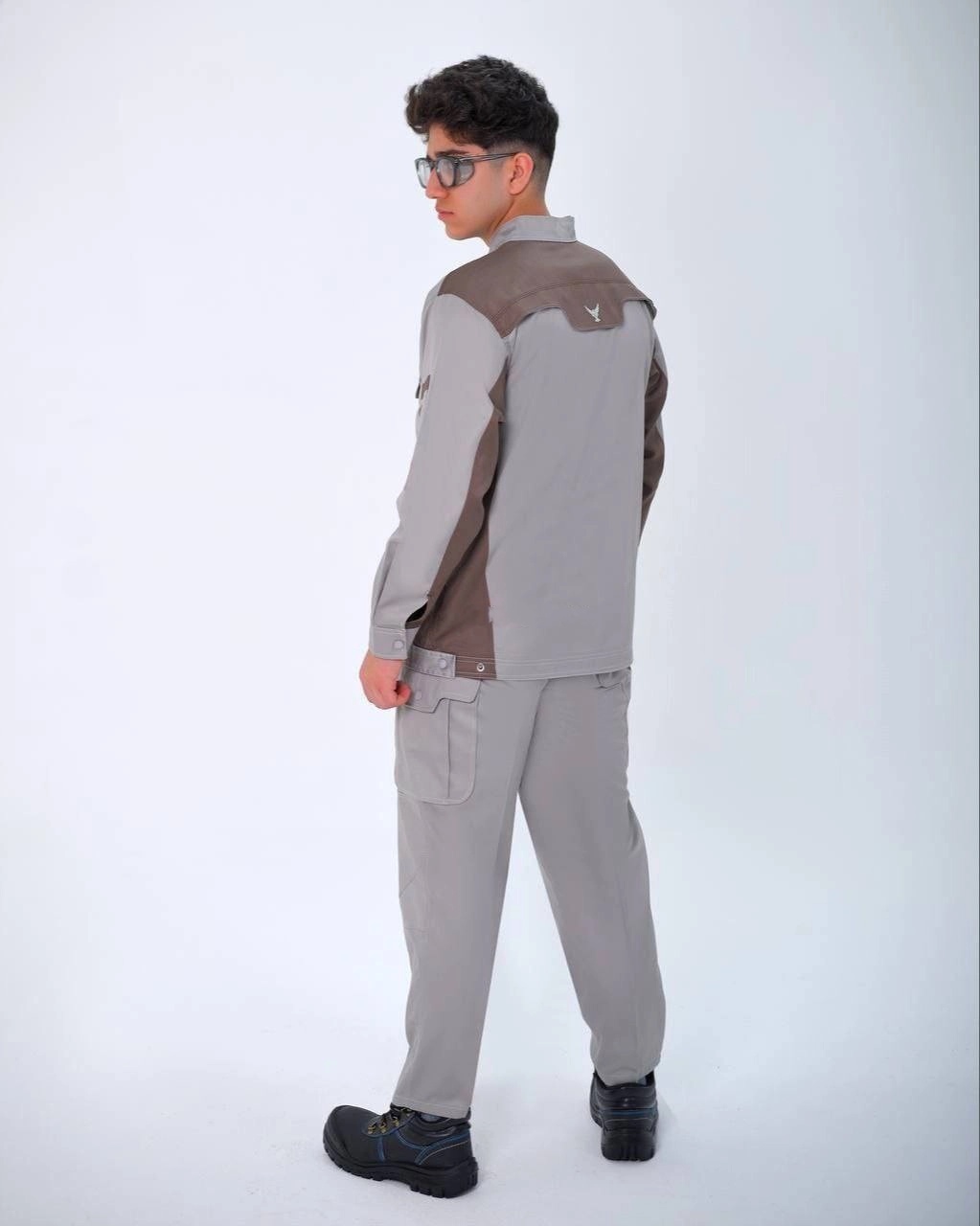 لباس کار پروشات مدل سهند استخوانی شکلاتی