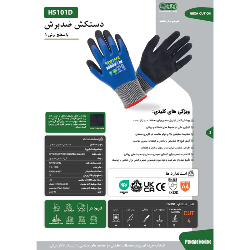 دستکش صنعتی نیوسیف مدل NEXACUToil-H5101D