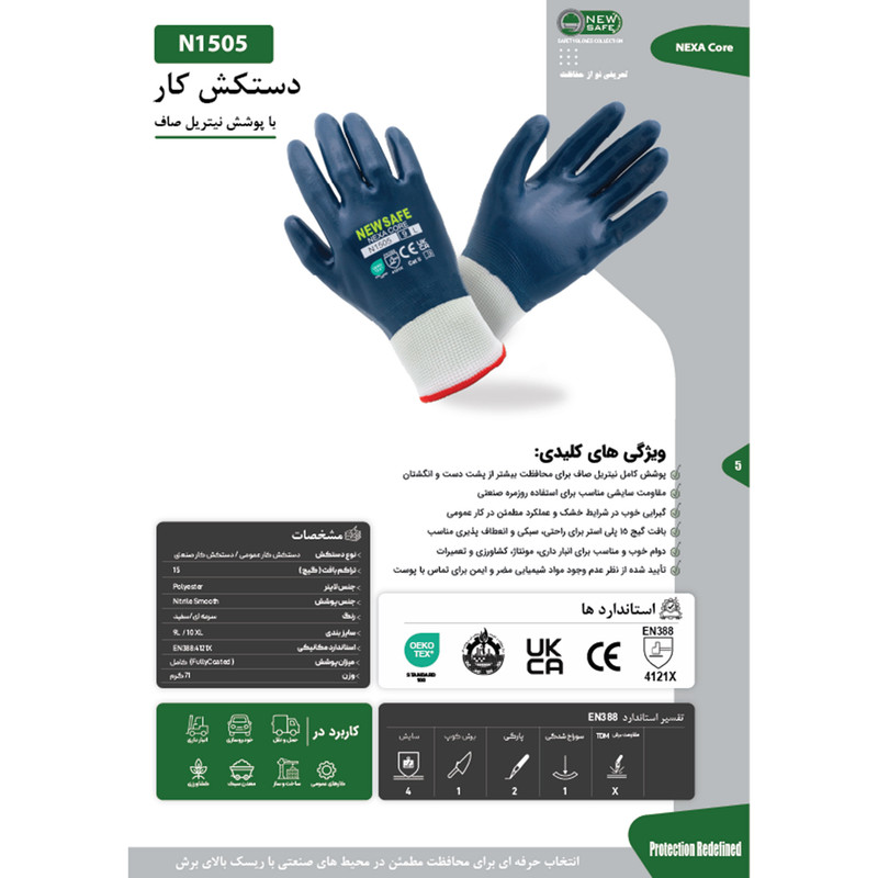 دستکش ایمنی نیوسیف مدل NEXACORE-N1505