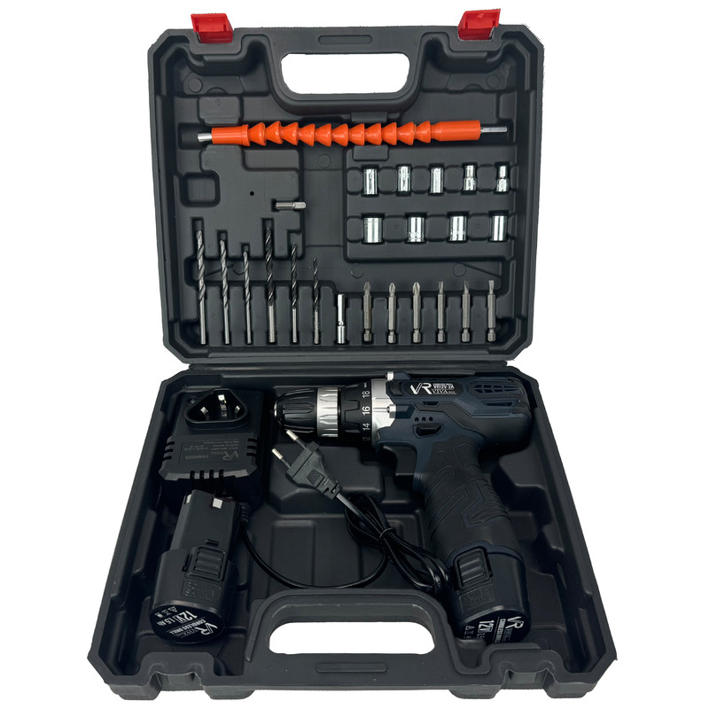 مجموعه 28‌ عددی دریل پیچ گوشتی شارژی ویوارکس مدل VR12V-2A