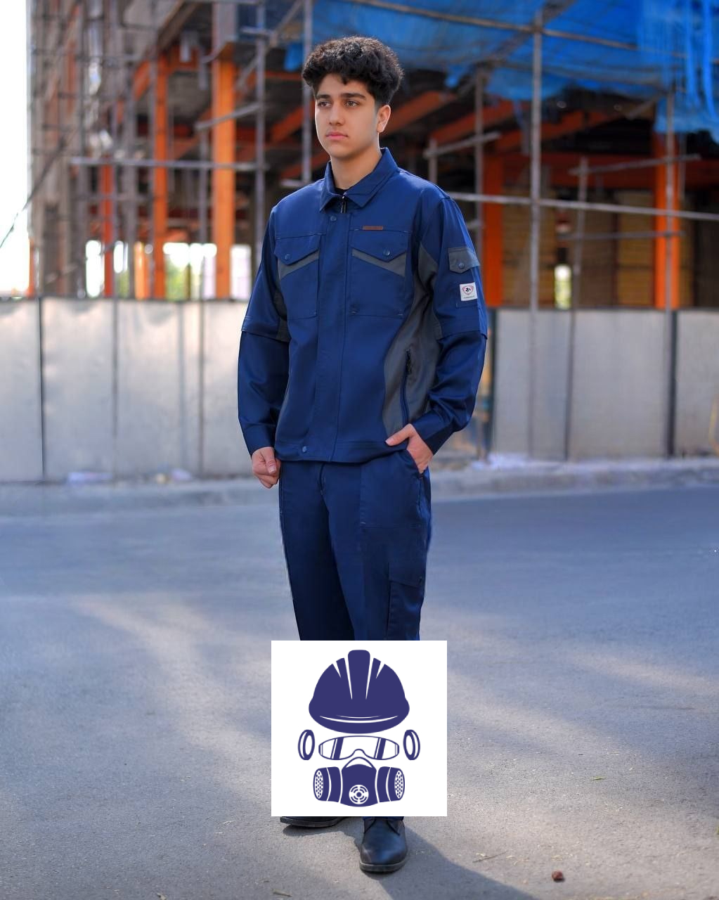 لباس کار پروشات مدل سپهر آبی نفتی طوسی