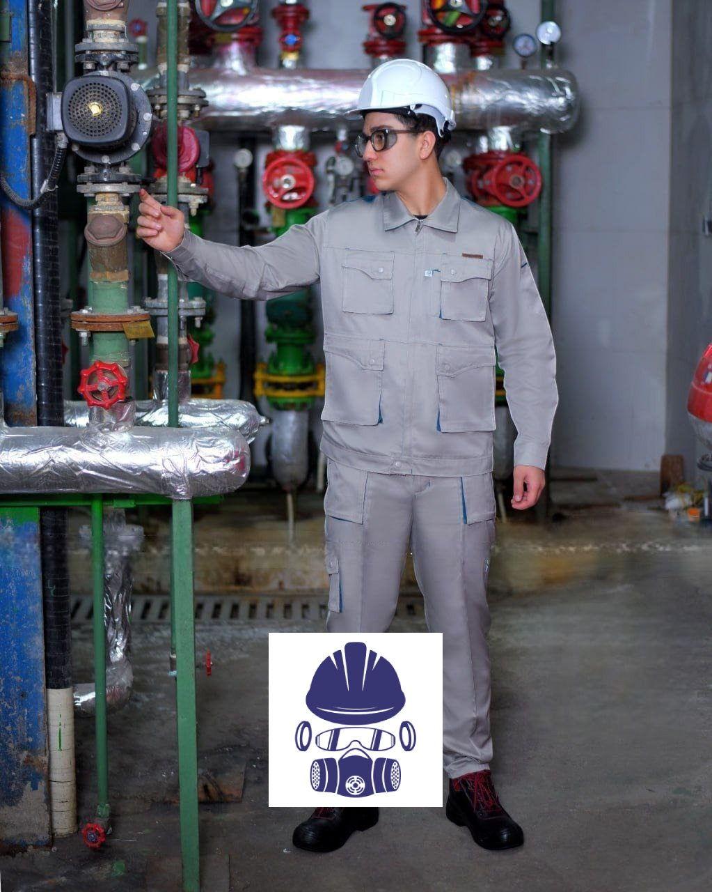 لباس کار پروشات مدل پولاد استخوانی سبز
