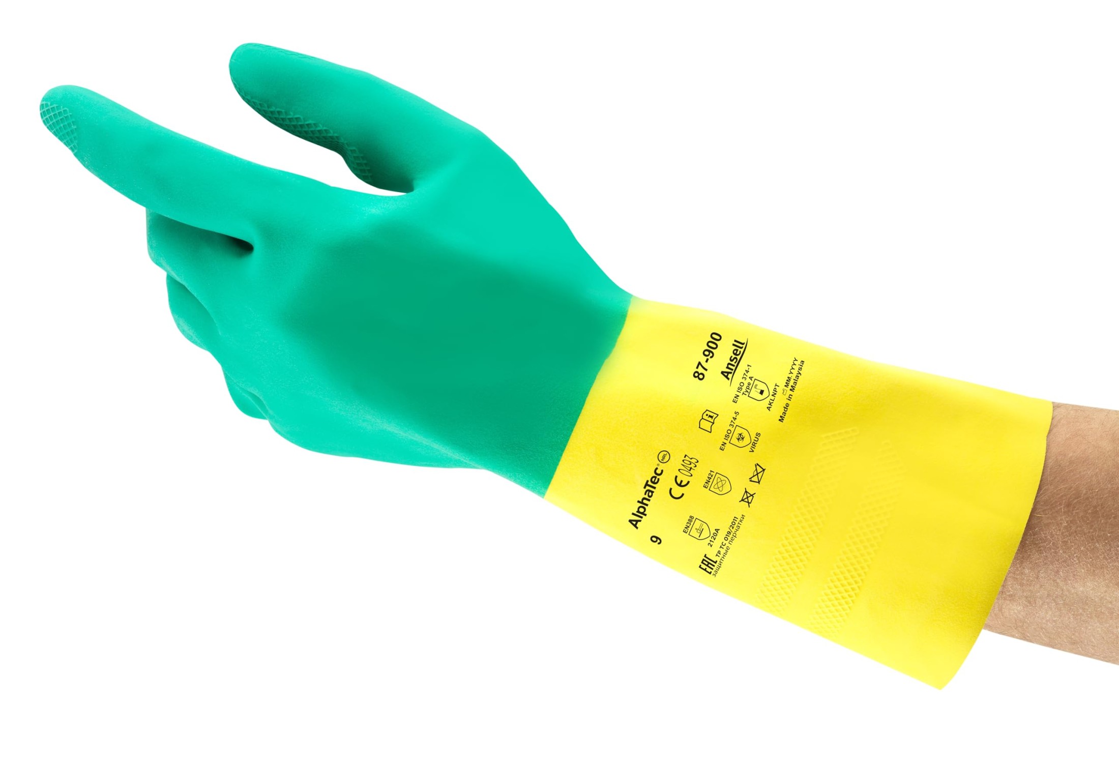 دستکش ایمنی انسل مدل Ansell Bi-colour 87900