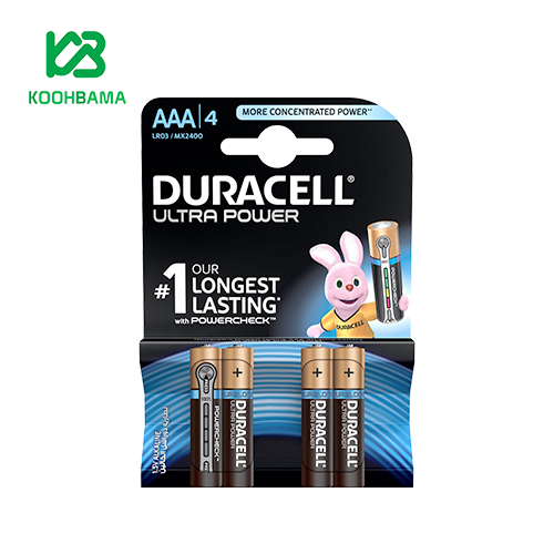 باتری نیم قلمی دوراسل مدل Ultra Power بسته 4 عددی