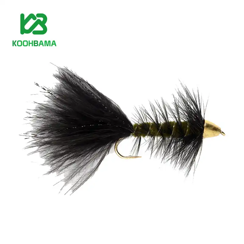 پشه فلای وولی باگر سیاه زیتونی WOOLLY BUGGER BLACK & OLIVE (TCH)