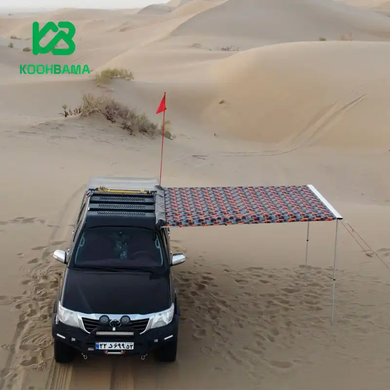 سایبان کمپینگ بغل خودرو مجیکمپ طرح ARB چراغ دار