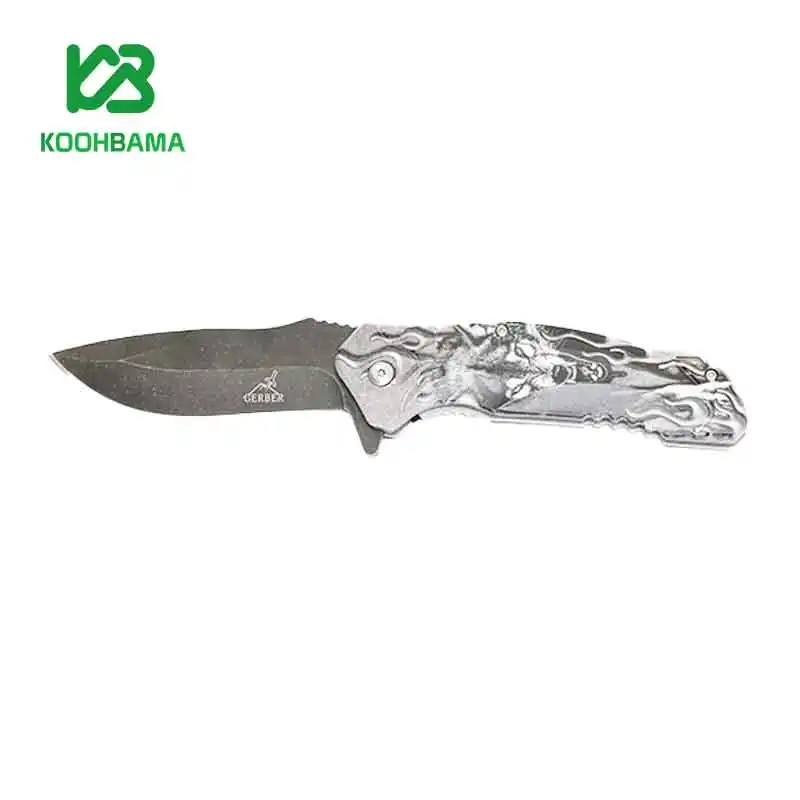 چاقوی نظامی نیمه اتومات گربر طرح گرگ